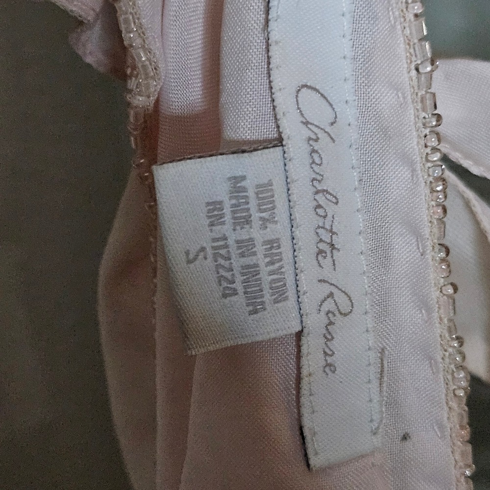 Charlotte Russe Halter Top Pink Sheer Beaded Tie Back Blouse - Picture 6 of 6